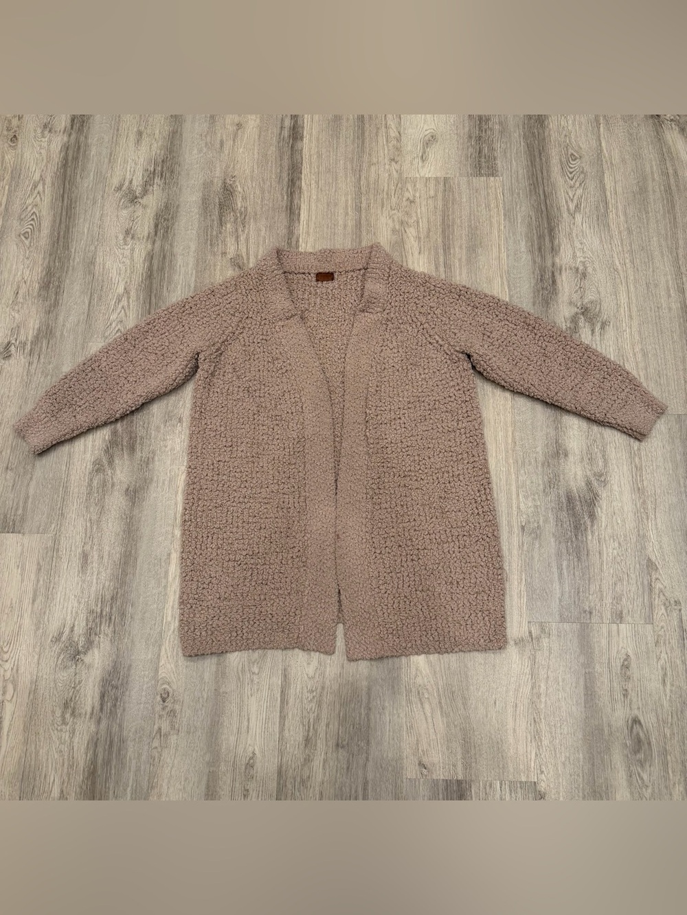 POL Popcorn Knit Open Front Cardigan Oversized Cozy Sweater